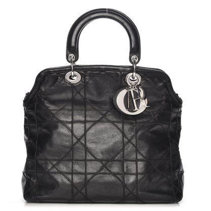 Christian Dior Lambskin Cannage Medium Granville Tote Black 1 of 7