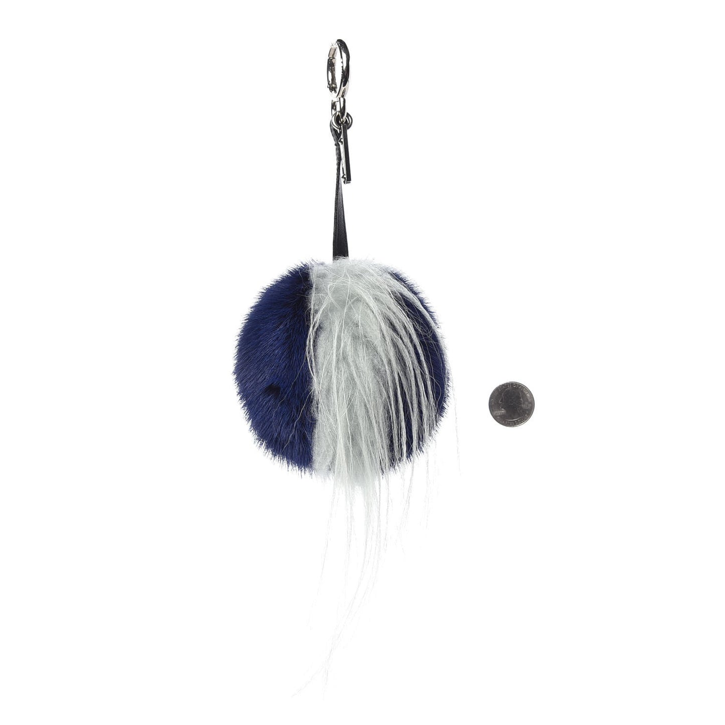Mink Fox Fur QuTweet Birgami Bag Bug Charm Blue