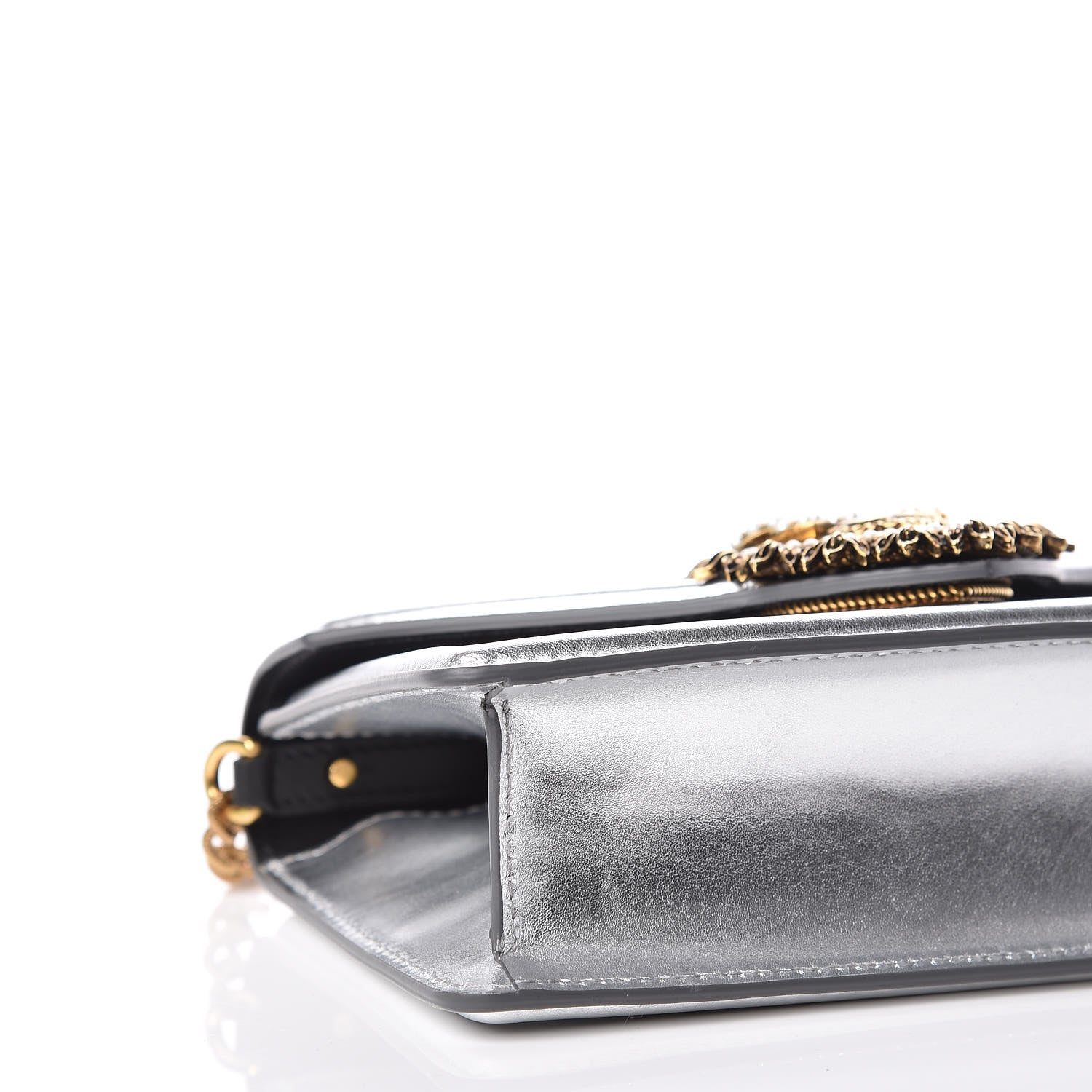 Dolce & Gabbana Smooth Calfskin Devotion Envelope Top Handle Bag Silver 6 of 13