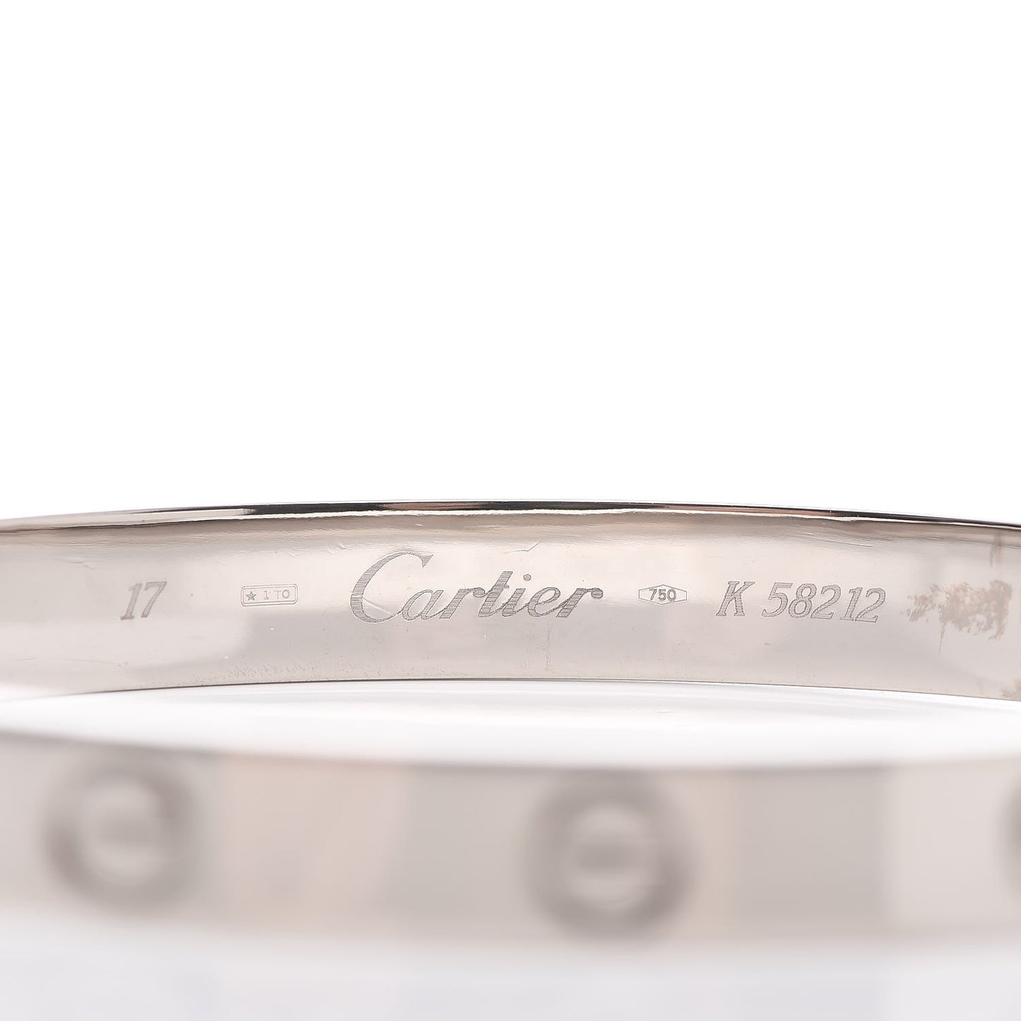 18K White Gold LOVE Bracelet 17