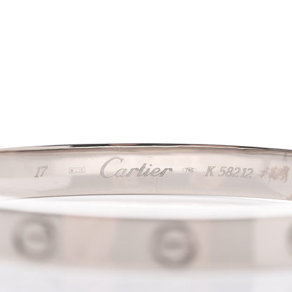 Cartier 18K White Gold LOVE Bracelet 17 4 of 10