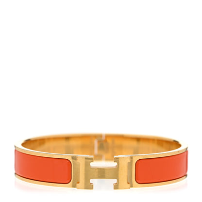 Hermes Enamel Narrow Clic Clac H Bracelet PM Orange 1 of 5