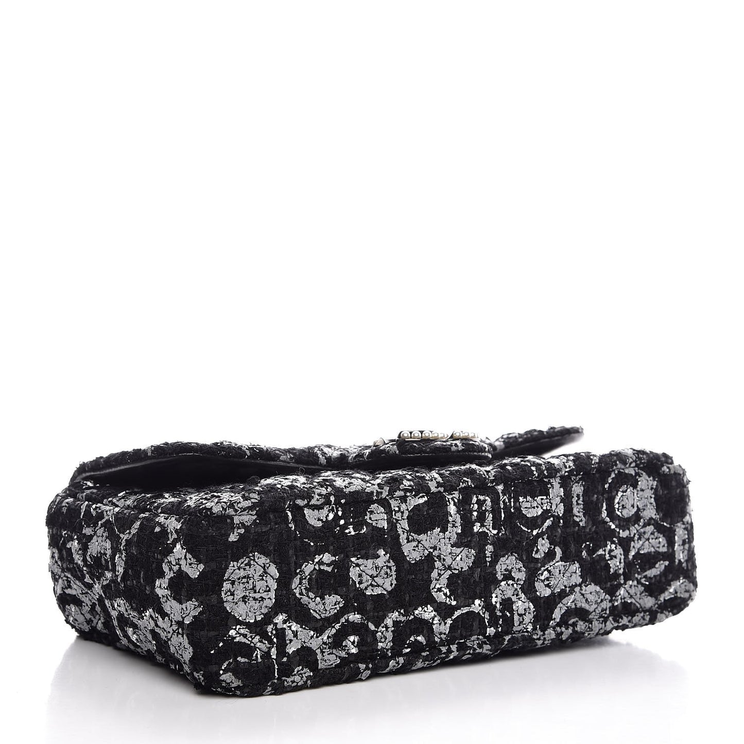 Painted Tweed Medium Single Flap Black Grey