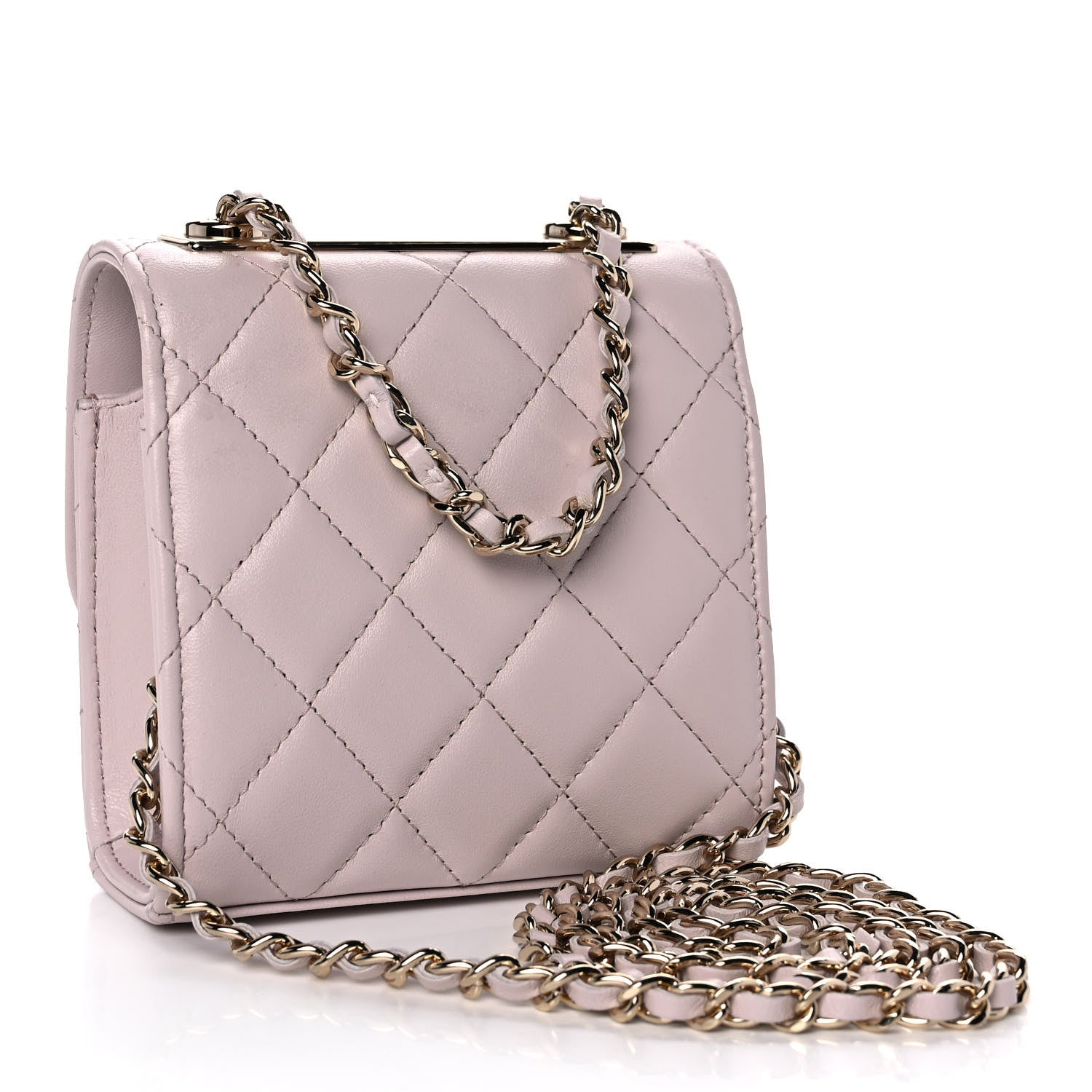 Chanel Lambskin Quilted Mini Trendy CC Clutch With Chain Light Purple 3 of 11