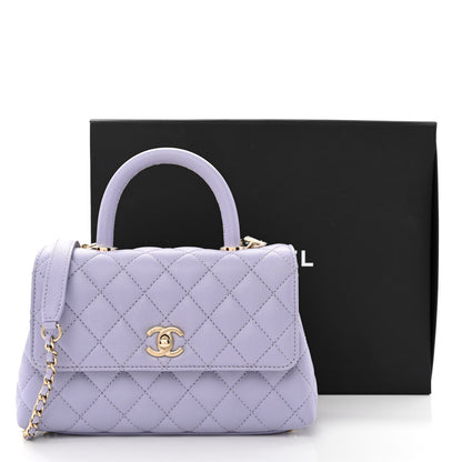 Chanel Caviar Quilted Mini Coco Handle Flap Light Purple 11 of 11