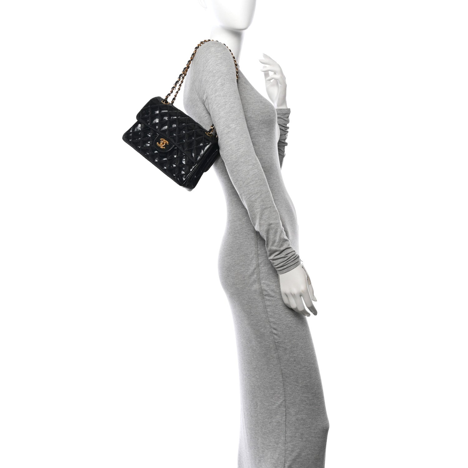 Chanel Patent Quilted Small Double Sided Flap Black 2 of 12