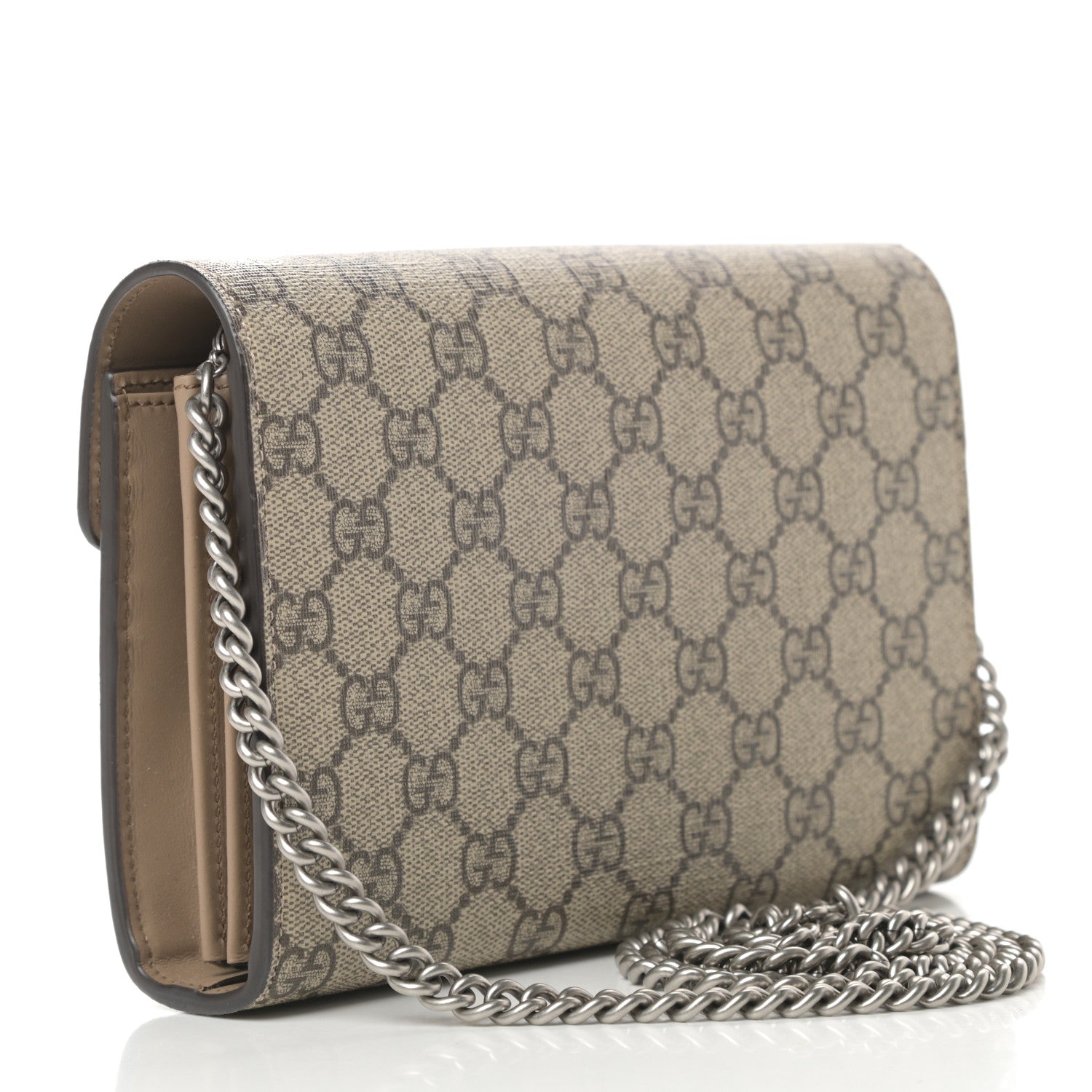 Gucci GG Supreme Monogram Mini Dionysus Chain Wallet Beige Taupe 3 of 11