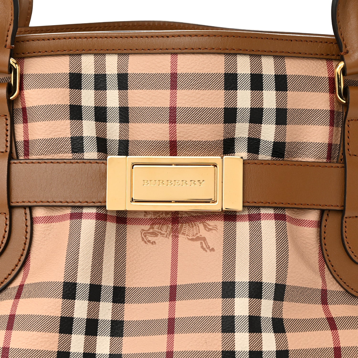 Burberry Haymarket Check Medium Golderton Tote Mid Camel 7 of 10