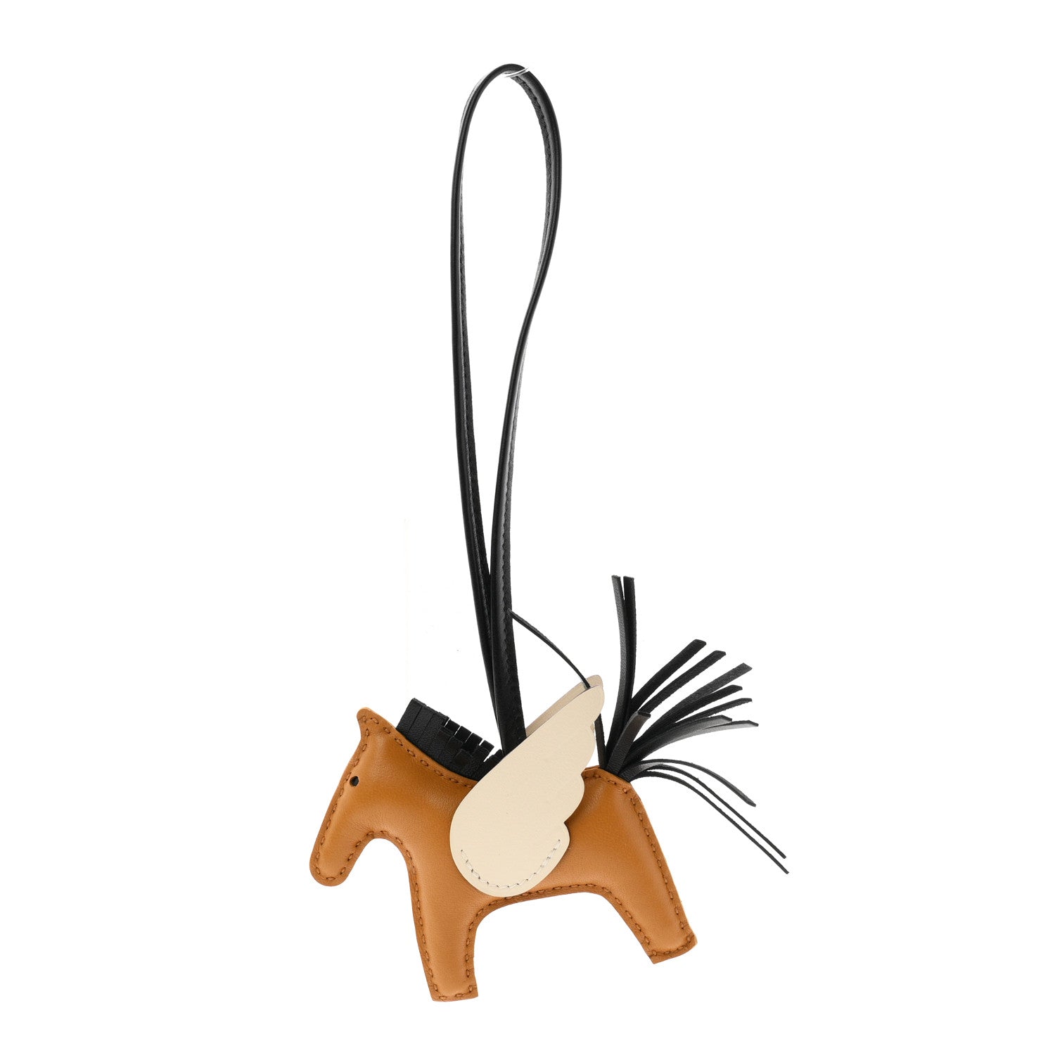 Hermes Milo Lambskin Grigri Rodeo Pegase Horse Bag Charm PM Chai Black Nata 1 of 5
