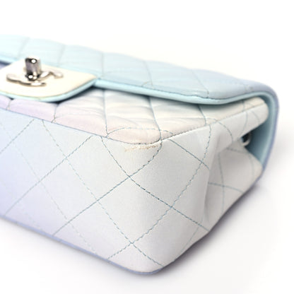 Chanel Perforated Lambskin Quilted Mini Rectangular Flap Light Blue Light Purple White 10 of 11