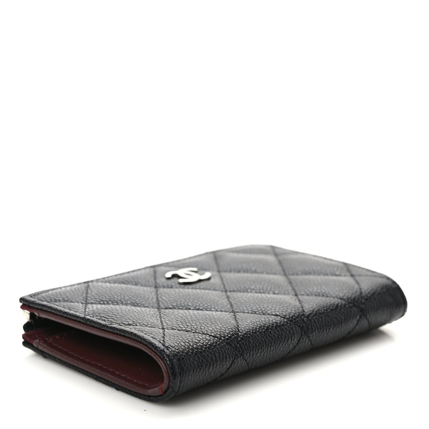 Caviar Quilted Zipped Key Holder Case Black