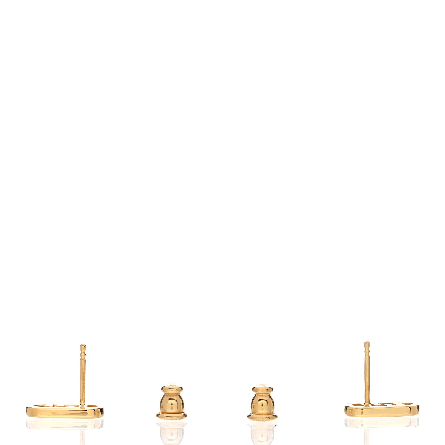 Fendi Metal Crystal FF O'Lock Earrings Gold 3 of 5
