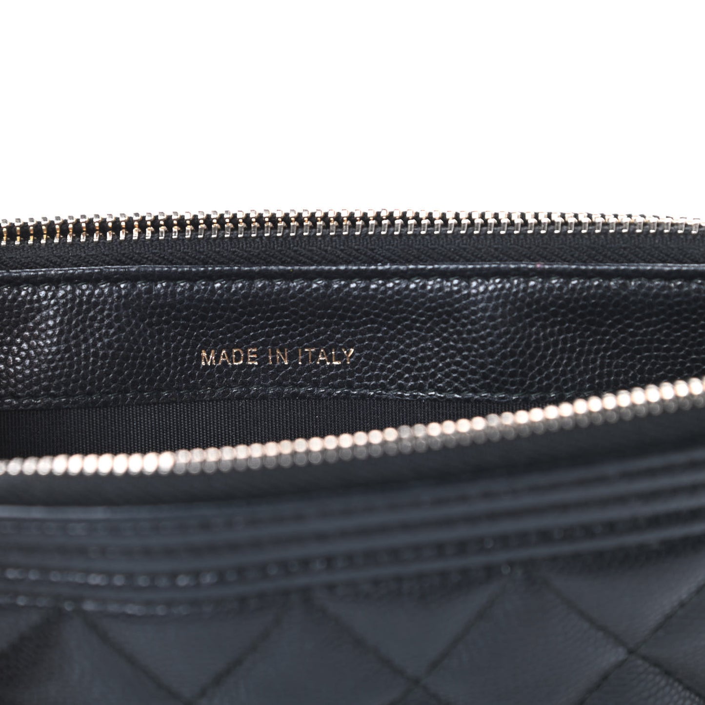 Caviar Quilted Small Boy Clutch With Chain Black