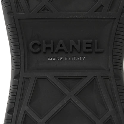 Chanel Suede Calfskin Nylon Grosgrain CC Sneakers 36.5 Light Green 8 of 9