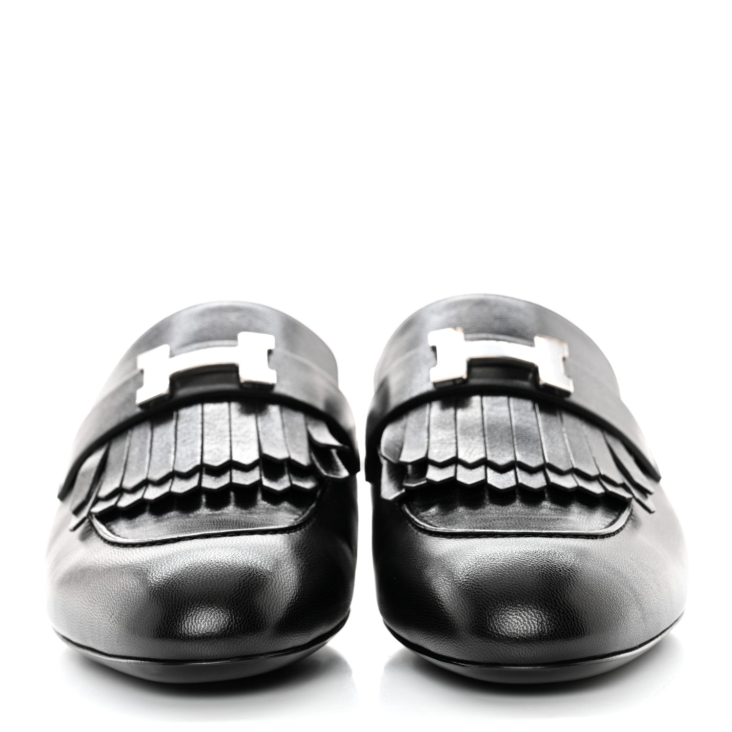 Hermes Goatskin Rivoli Mules 39 Black 2 of 11