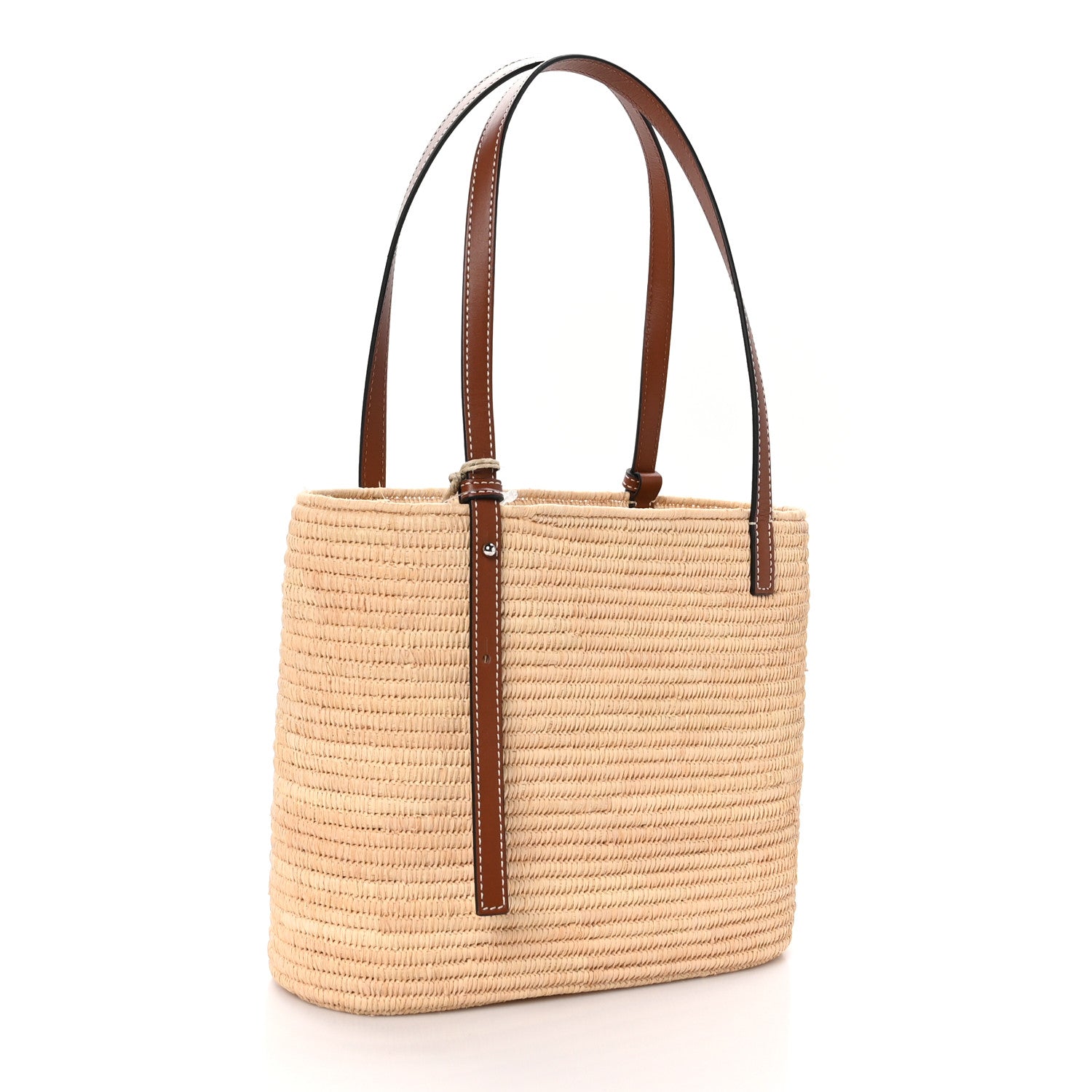 Loewe Raffia Small Square Basket Tote Bag Natural Pecan 3 of 9