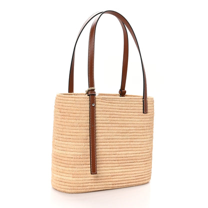 Loewe Raffia Small Square Basket Tote Bag Natural Pecan 3 of 9