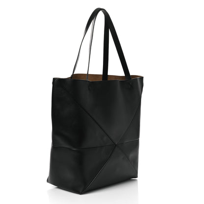 Loewe Shiny Calfskin Large Puzzle Fold Tote Black 3 of 9
