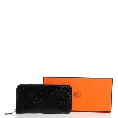 Hermes Shiny Alligator Azap Wallet Black 5 of 11