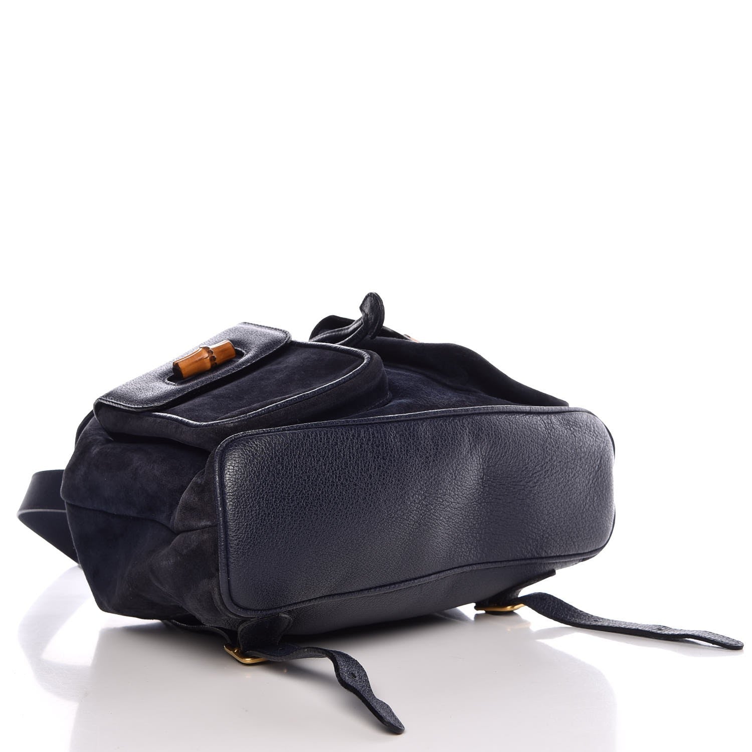 Gucci Suede Bamboo Backpack Navy Blue 5 of 9