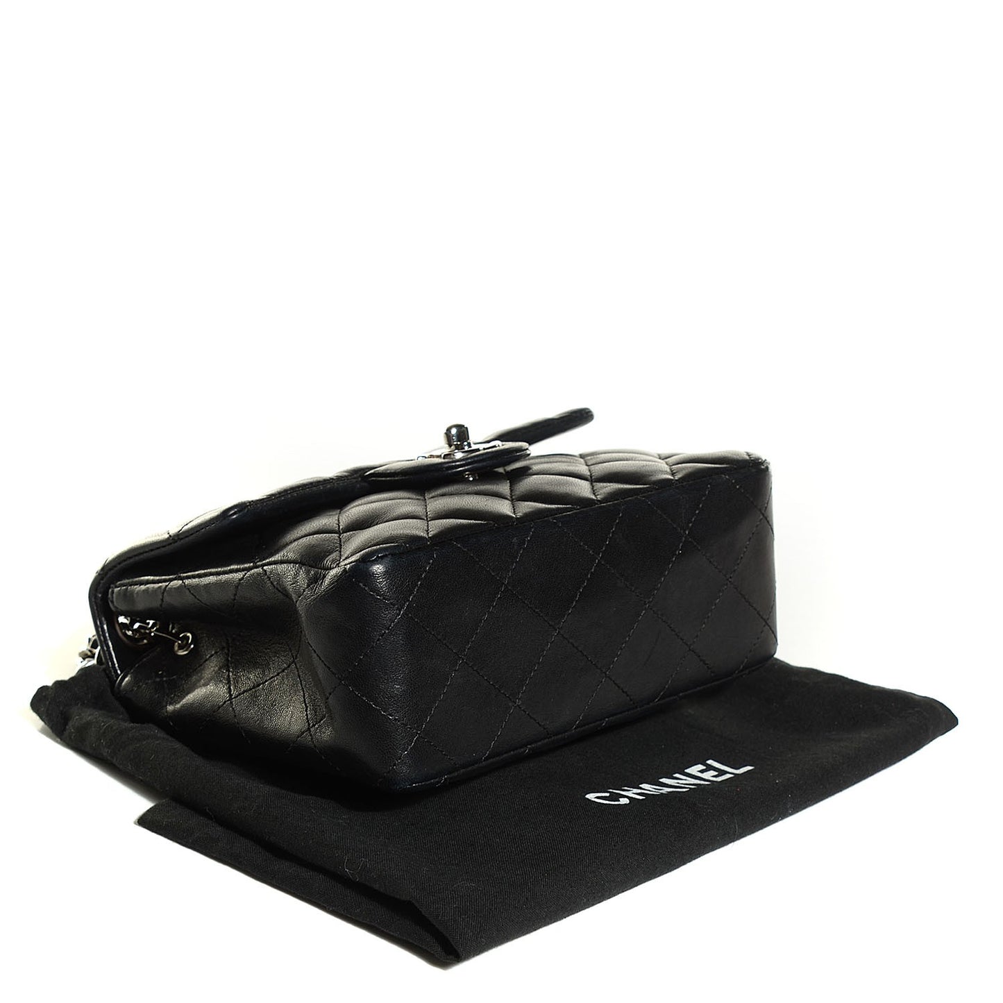 Lambskin Quilted Mini Square Flap Black