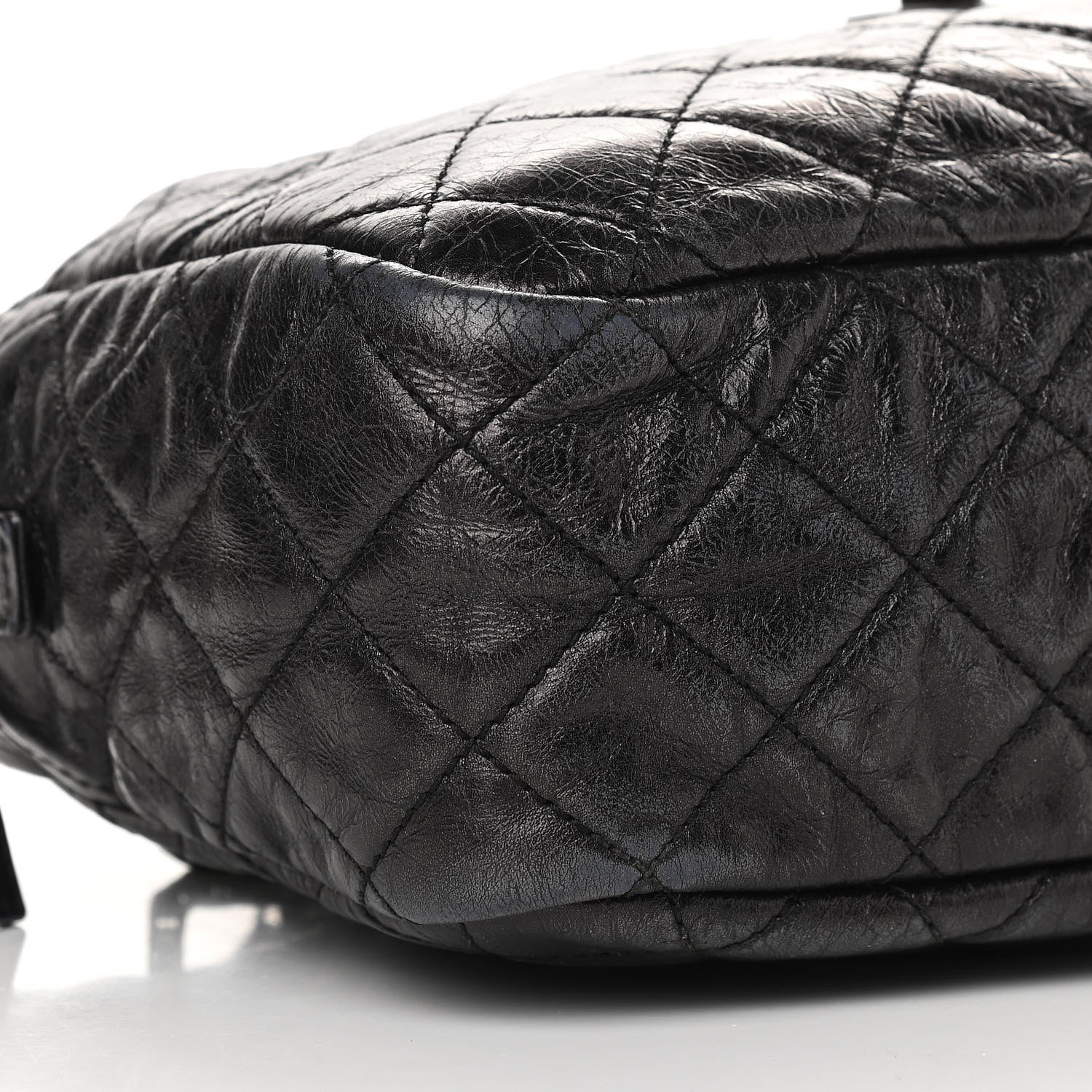 Chanel Metallic Aged Calfskin Quilted Medium Reissue Camera Case Black 7 of 11
