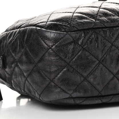 Chanel Metallic Aged Calfskin Quilted Medium Reissue Camera Case Black 7 of 11