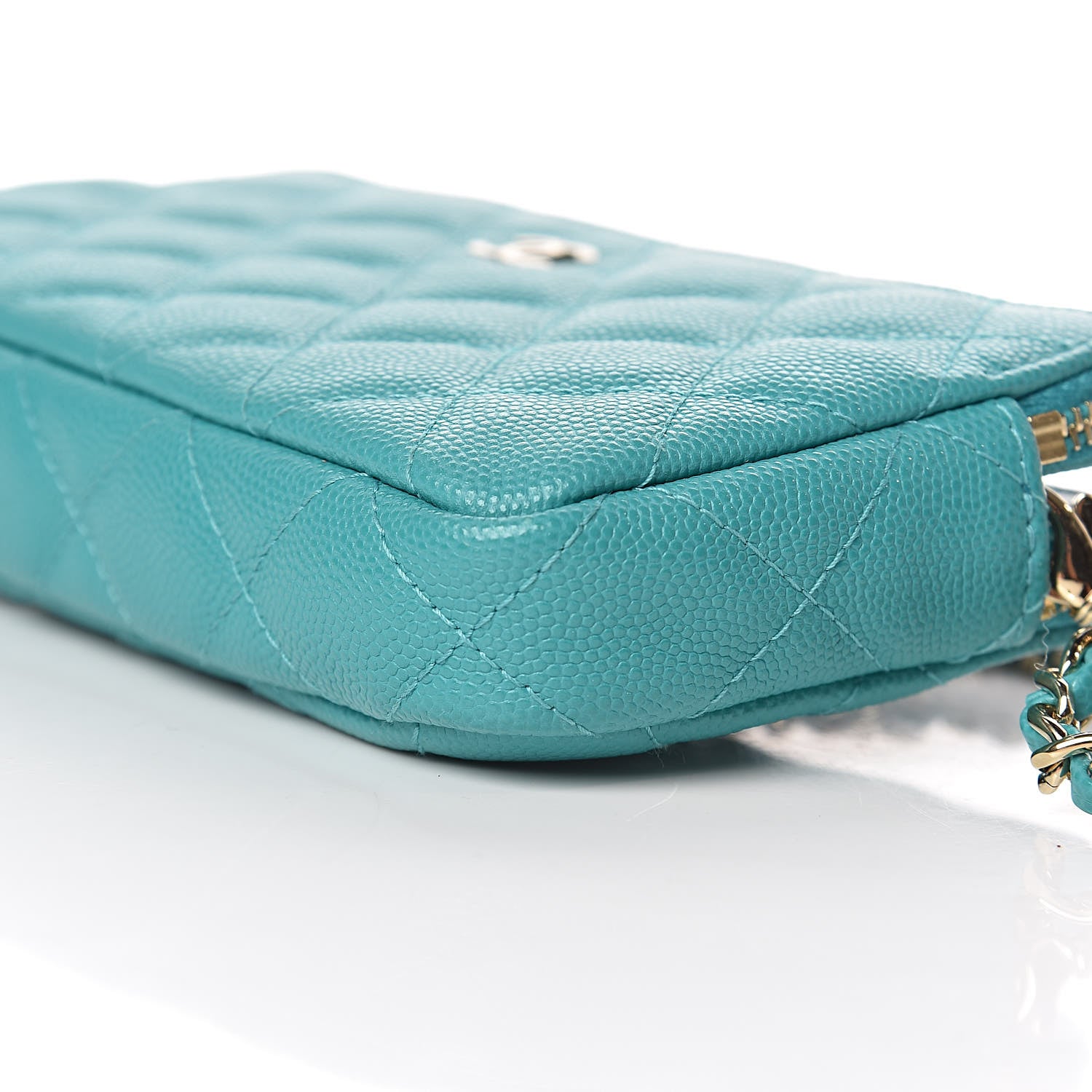 Chanel Caviar Quilted Small Clutch With Chain Turquoise 12 of 13