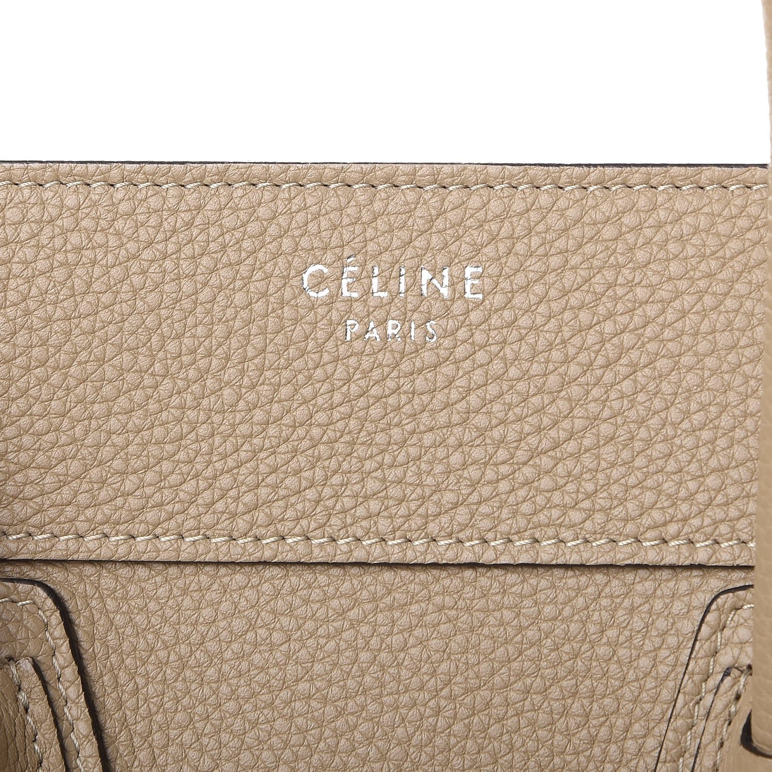 Celine Drummed Calfskin Mini Luggage Dune 6 of 12