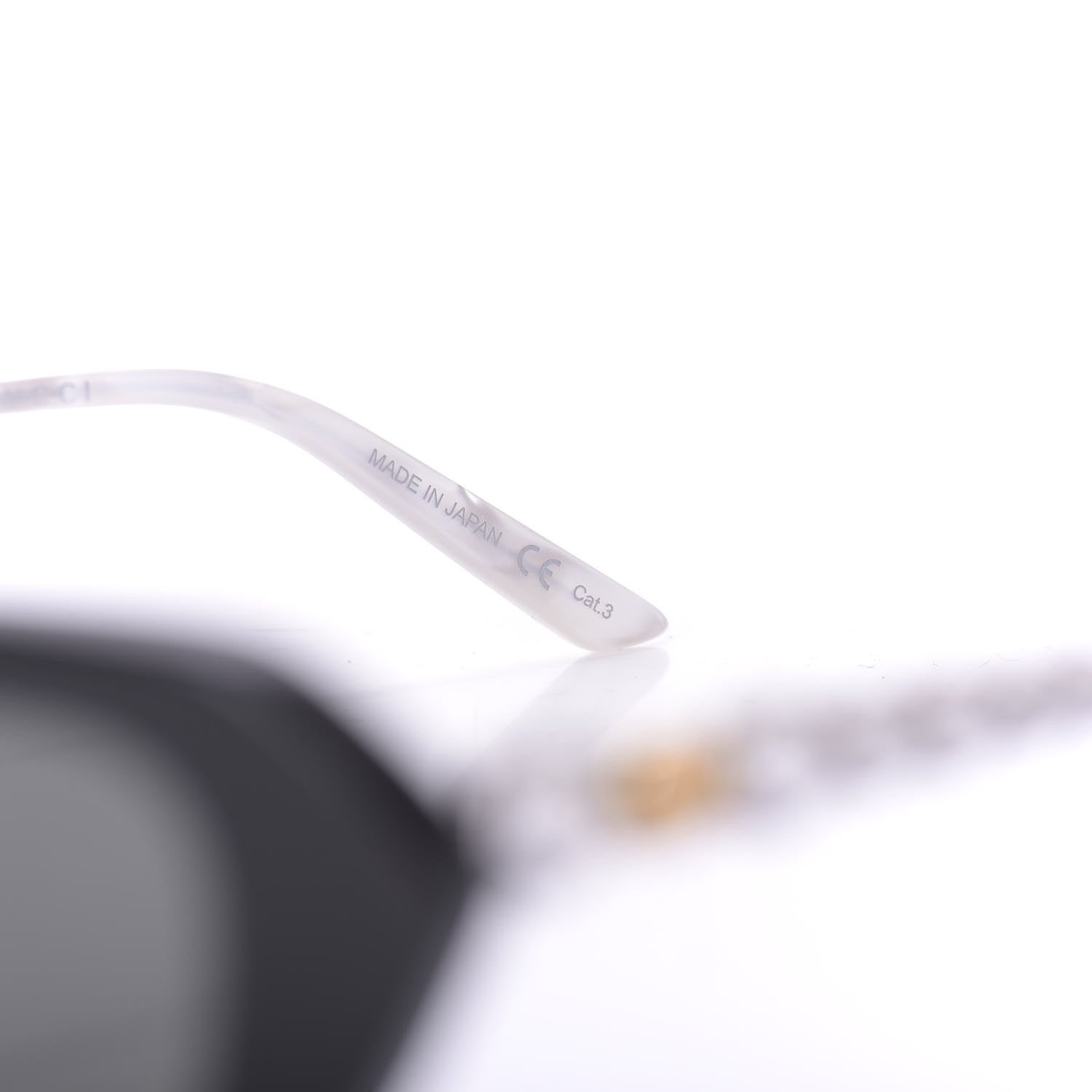 Gucci Acetate Crystal Embellished Rectangle Sunglasses GG0642S Black Gold 6 of 9