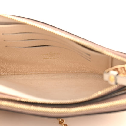 Louis Vuitton Empreinte Monogram Giant Double Zip Pochette Creme Bois De Rose 5 of 12