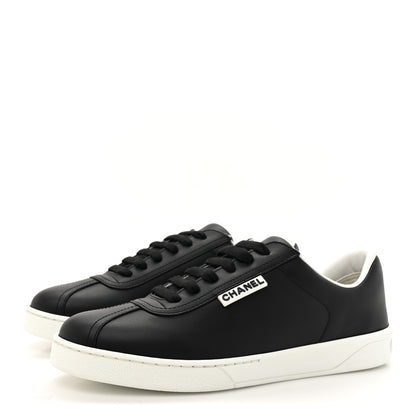 Chanel Calfskin CC Womens Sneakers 36.5 Black 4 of 9