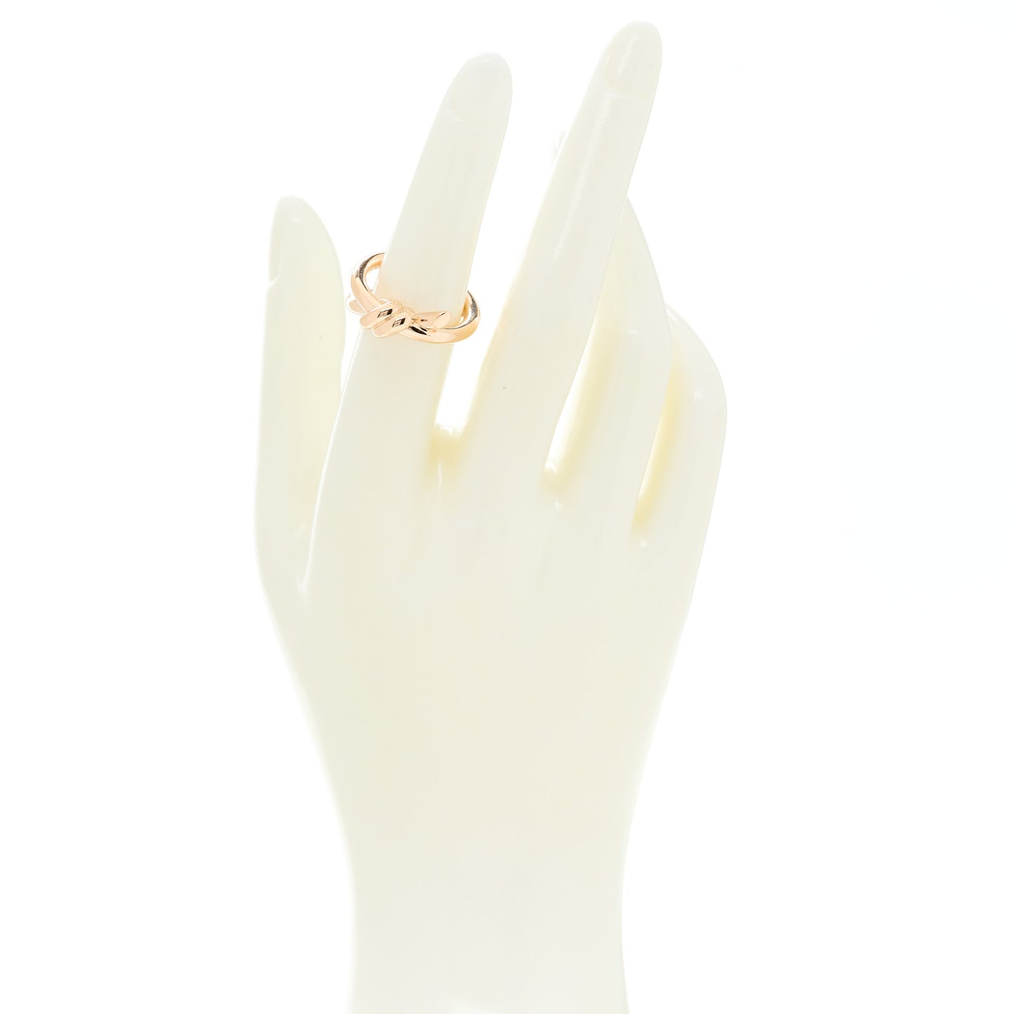 18K Rose Gold Knot Double Row Ring 50 5.5