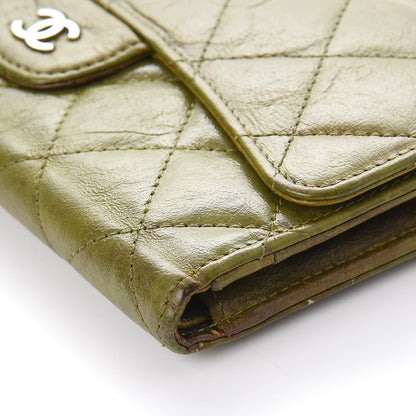 Chanel Calfskin Quilted Large Flap Wallet Green 10 of 14