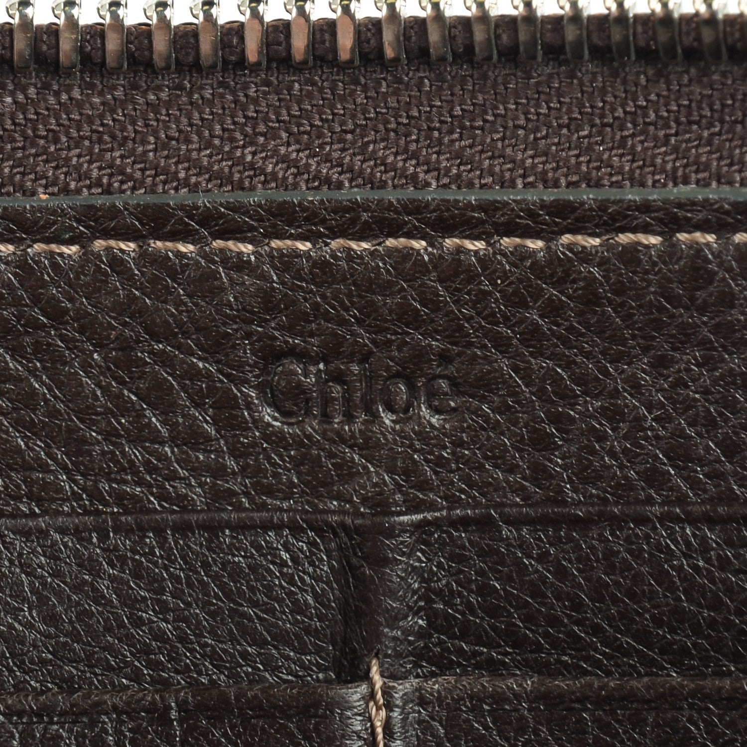 Chloe Calfskin Paddington Zip Around Wallet Brown 7 of 8