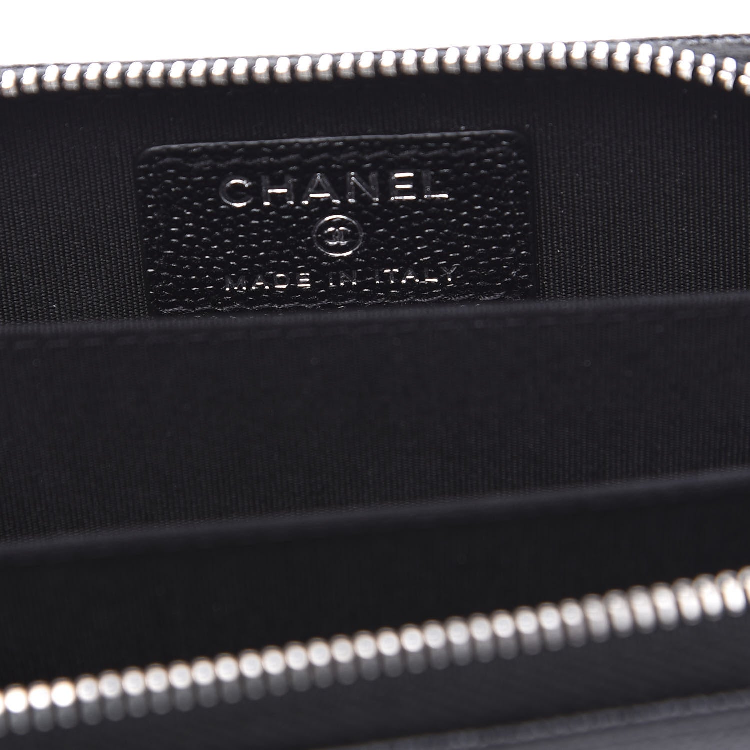 Chanel Caviar CC Small Zip Around Coin Purse Black Blue Green 5 of 7