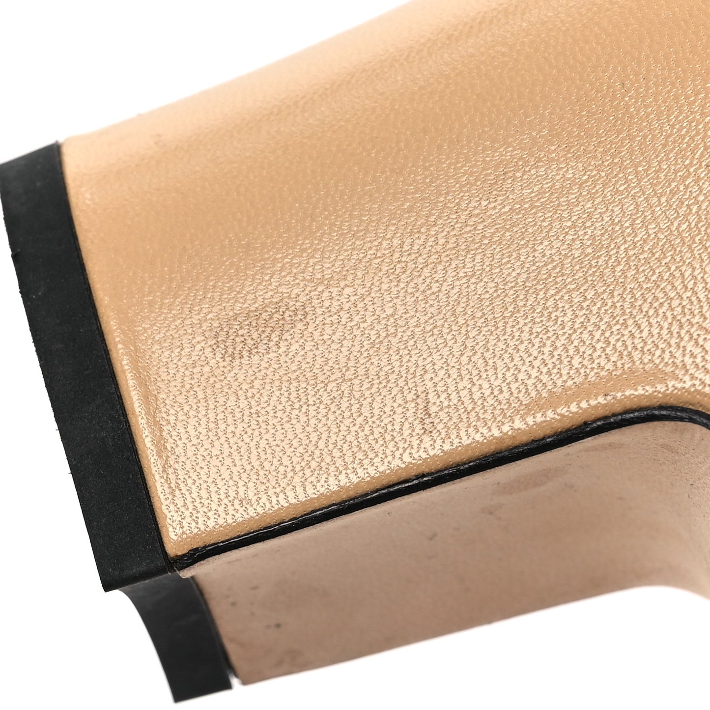 Goatskin Grosgrain Cap Toe CC Slingback Pumps 40 Beige Black