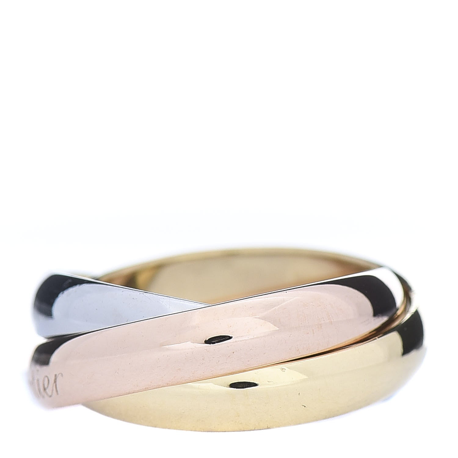 Cartier 18K Pink Yellow White Gold Classic Trinity Ring 49 4.75 3 of 5