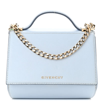 Givenchy Textured Calfskin Mini Pandora Box Chain Crossbody Bag Pale Blue 1 of 12