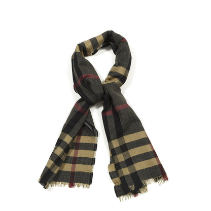 Burberry Wool Reversible Color Check Scarf Camel Check 1 of 4