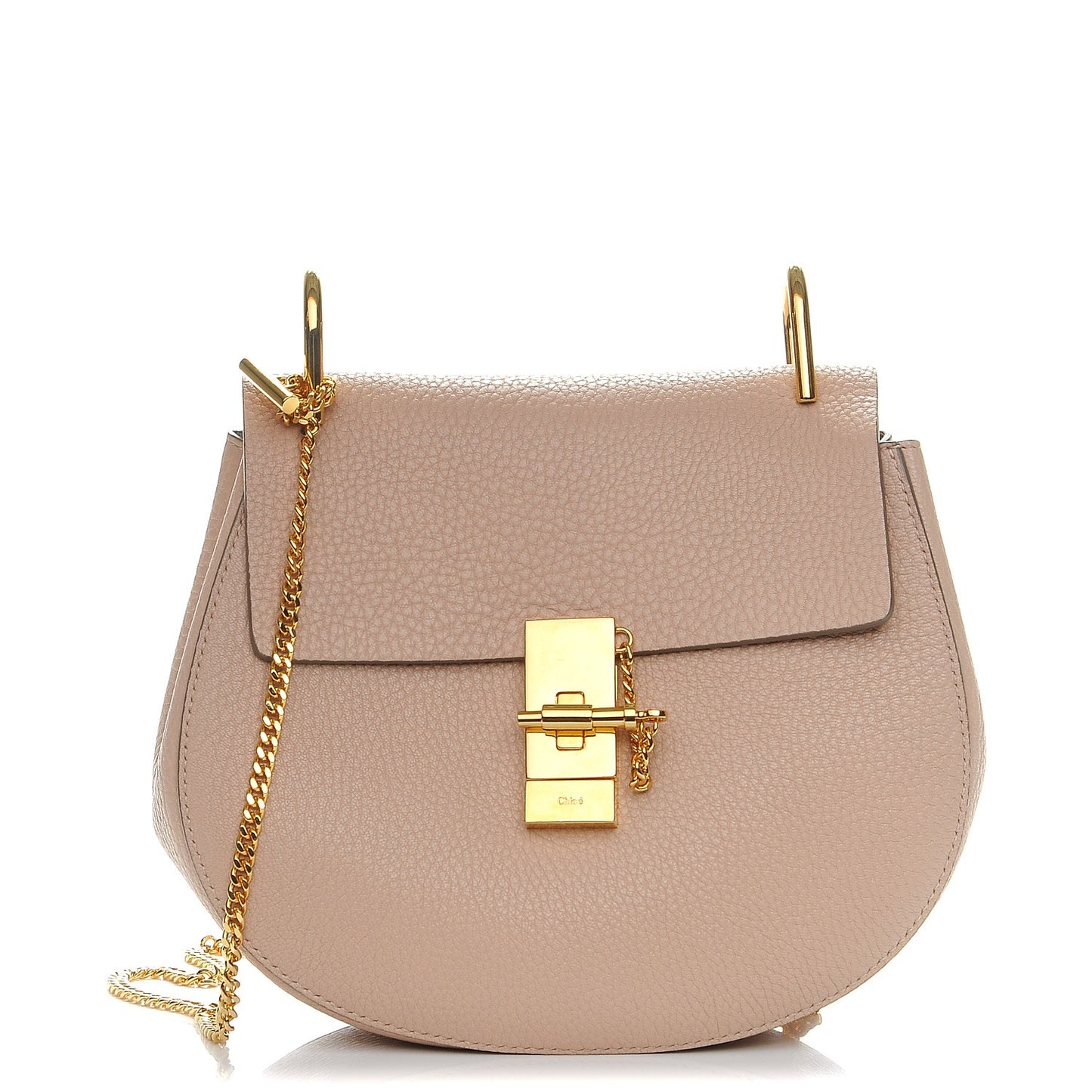 Grained Lambskin Drew Shoulder Bag Cement Pink