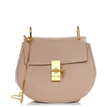 Chloe Grained Lambskin Drew Shoulder Bag Cement Pink 1 of 7