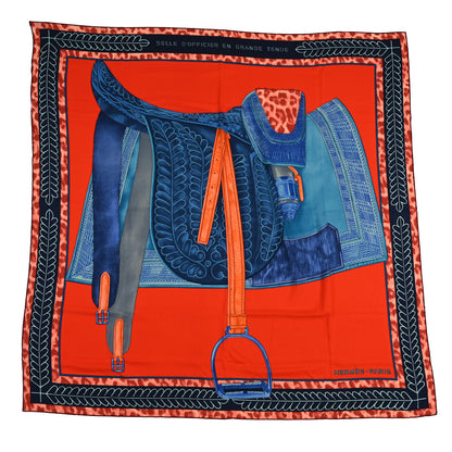 Hermes Cashmere Silk Selle d'Officier En Grande Tenue Shawl 140 1 of 3