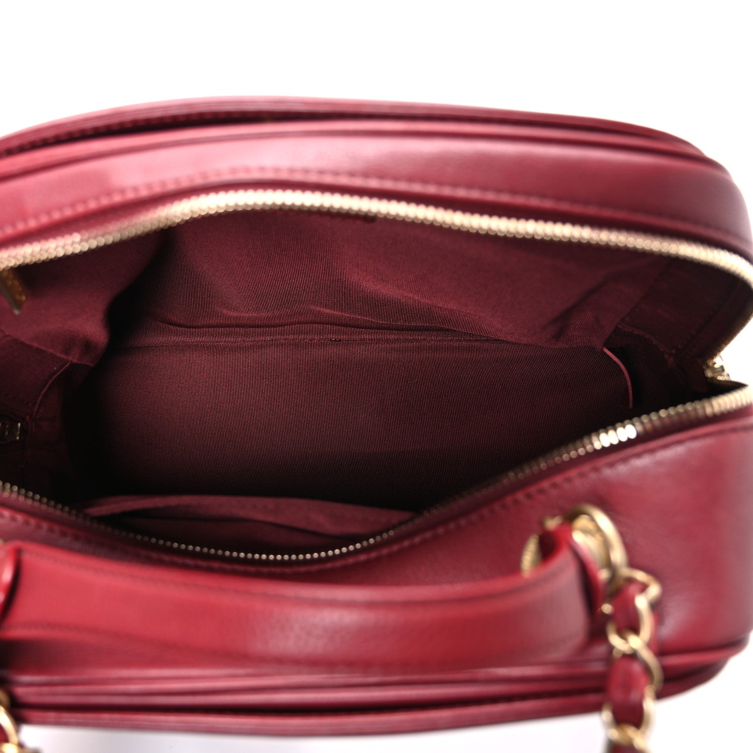 Chanel Calfskin Quilted CC Medium Vanity Case Dark Red 5 of 11