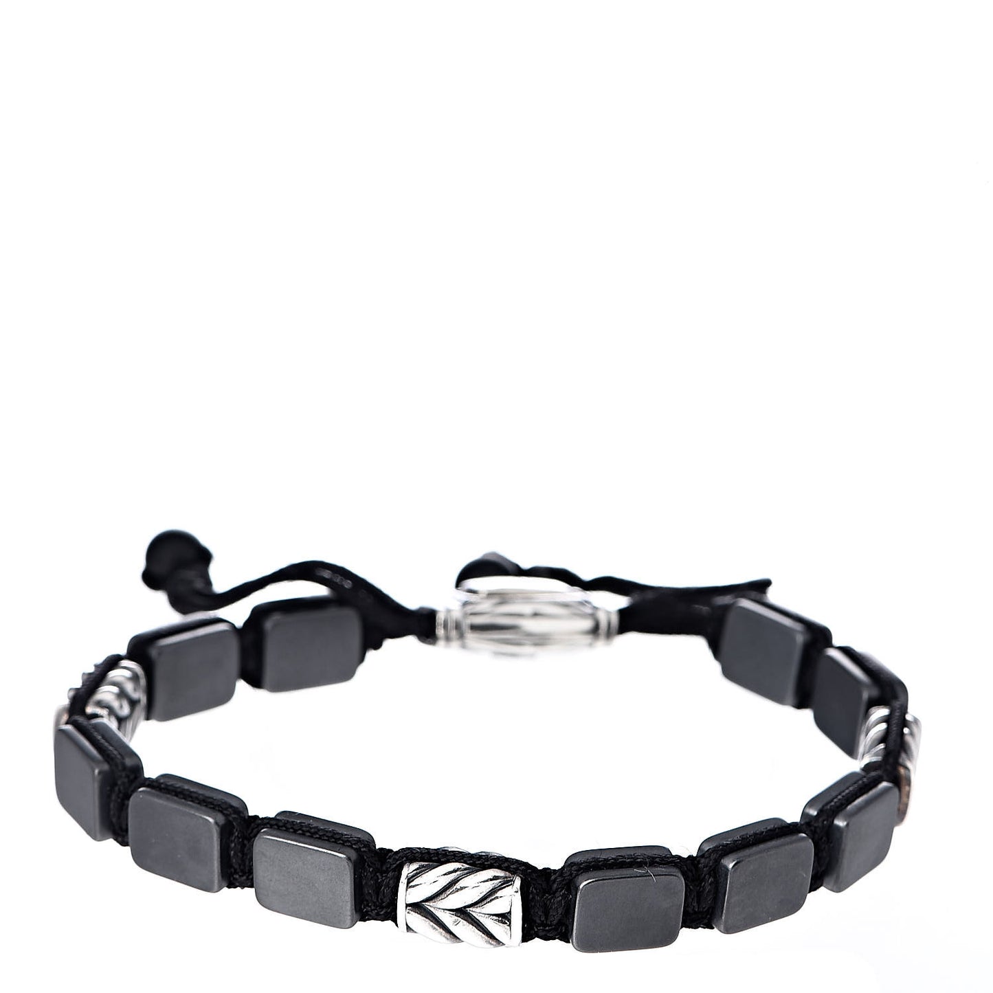 Sterling Silver Titanium Chevron Tile Station Bracelet