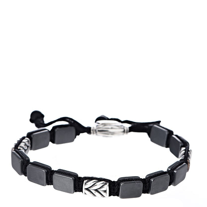 David Yurman Sterling Silver Titanium Chevron Tile Station Bracelet 1 of 4