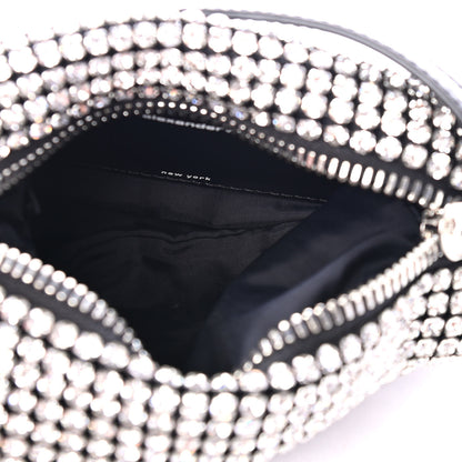 Alexander Wang Mesh Crystal Rhinestone Mini Heiress Pouch Black Silver 4 of 4