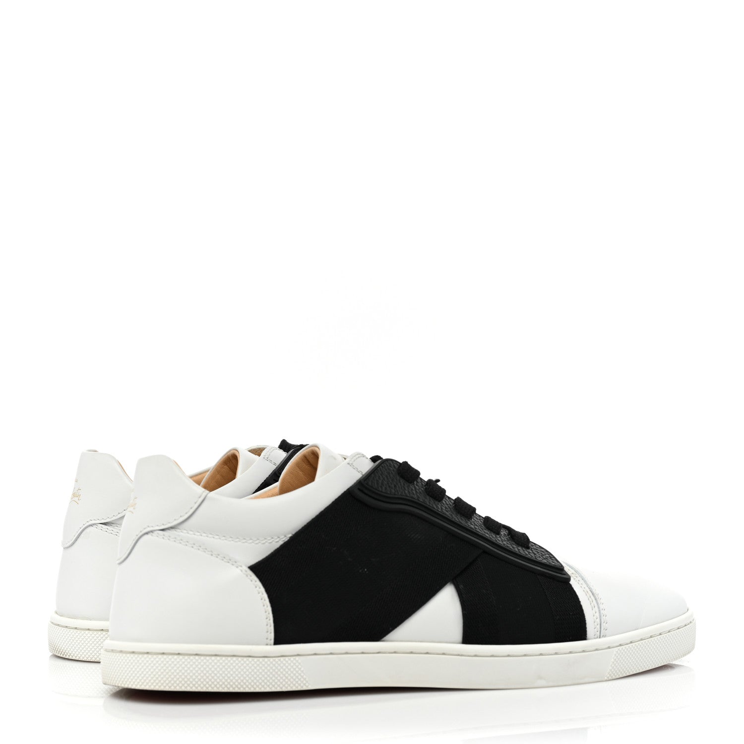 Christian Louboutin Calfskin Elastikid Donna Flat Sneakers 35 Bianco Black 5 of 11