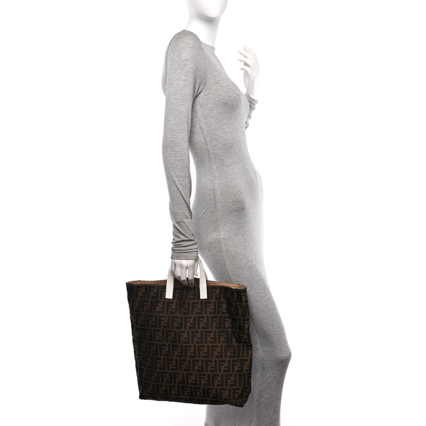 Zucca Special Shopping Tote Tobacco White