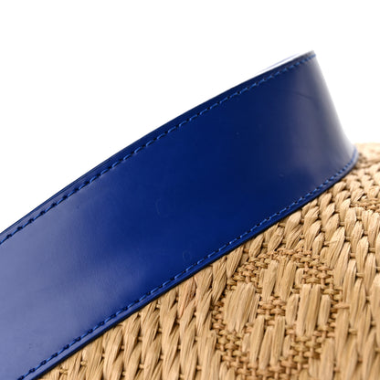 Louis Vuitton Calfskin Raffia Monogram Strawgram Visor Blue 10 of 12